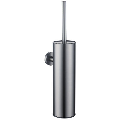 Fortifura Calvi porte-brosse de toilette - modèle fermé - mural - rond - gunmetal