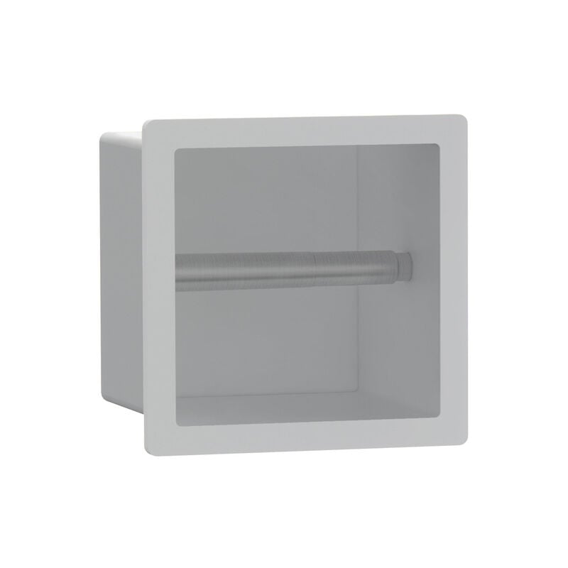 Calvi porte-rouleau de toilette - encastré - 17.3x17.3x8.7cm - blanc mat - Fortifura