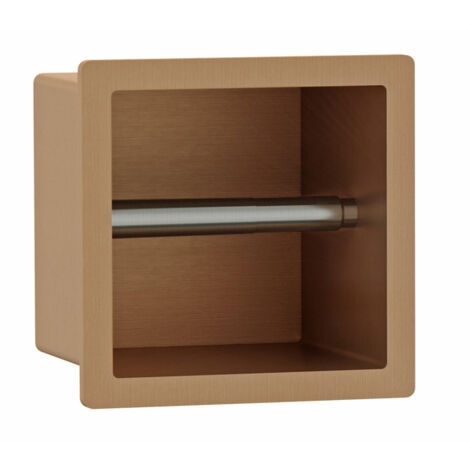 Fortifura Calvi porte-rouleau de toilette - encastré - 17.3x17.3x8.7cm - cuivre brossé