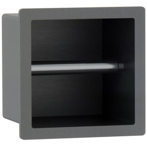 Fortifura Calvi porte-rouleau de toilette - encastré - 17.3x17.3x8.7cm - gunmetal