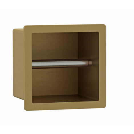 Fortifura Calvi porte-rouleau de toilette - encastré - 17.3x17.3x8.7cm - laiton brossé