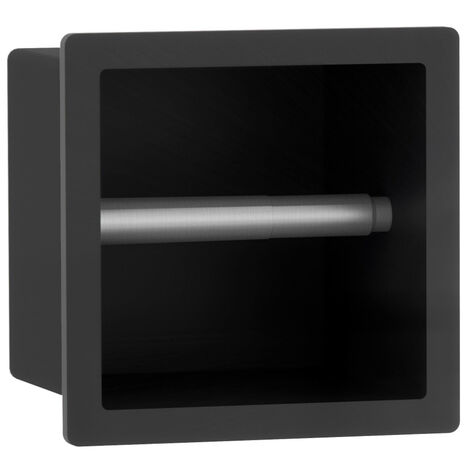Fortifura Calvi porte-rouleau de toilette - encastré - 17.3x17.3x8.7cm - noir mat