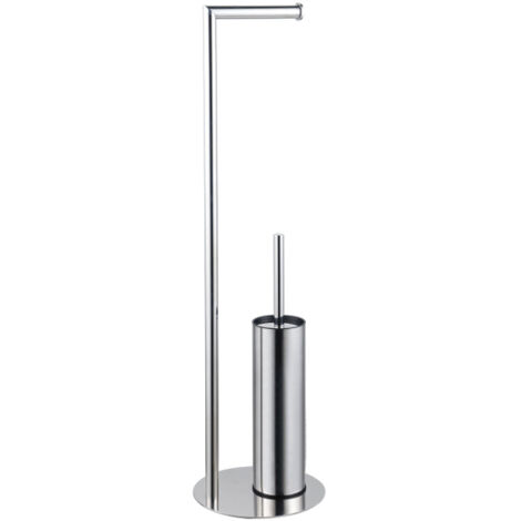 Fortifura Calvi porte-rouleau de toilette sur pied avec brosse de toilette - chrome