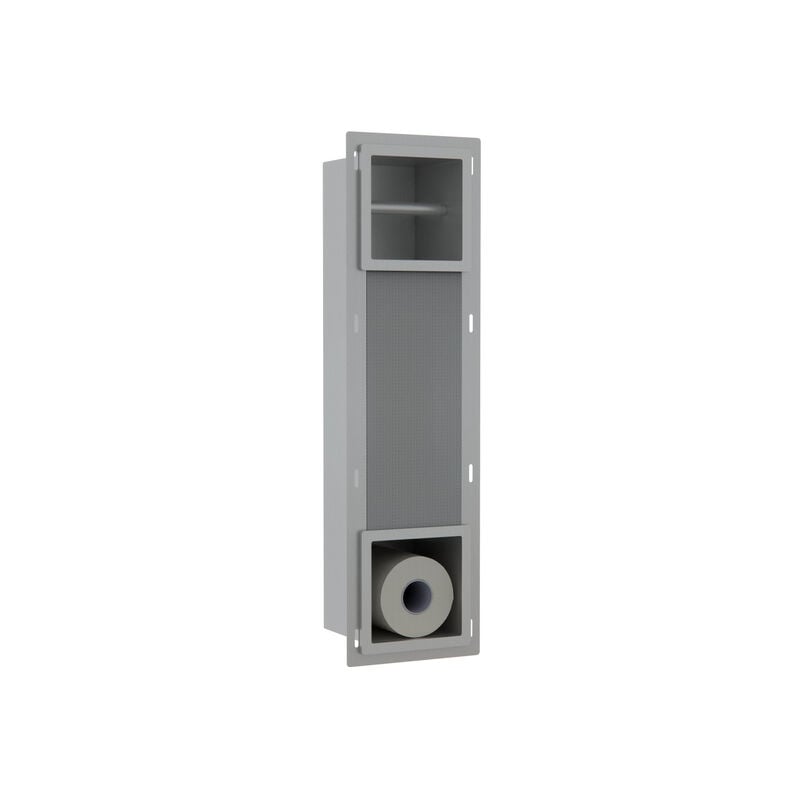 Calvi Porte-rouleau et porte-rouleau de réserve encastré - Inox Brossé - Fortifura