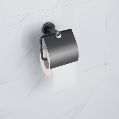 Fortifura Calvi Porte-rouleau papier WC - avec couvercle - gunmetal