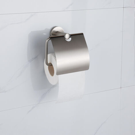 Fortifura Calvi Porte-rouleau papier WC - avec couvercle - inox brossé