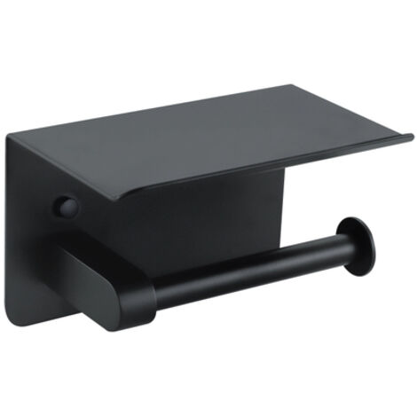 Fortifura Calvi Porte-rouleau papier WC - avec plateau - noir mat