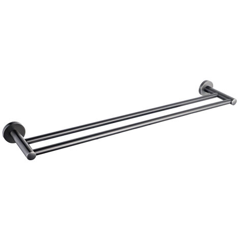 Fortifura Calvi Porte-serviettes - double - rond - Gunmetal PVD brossé