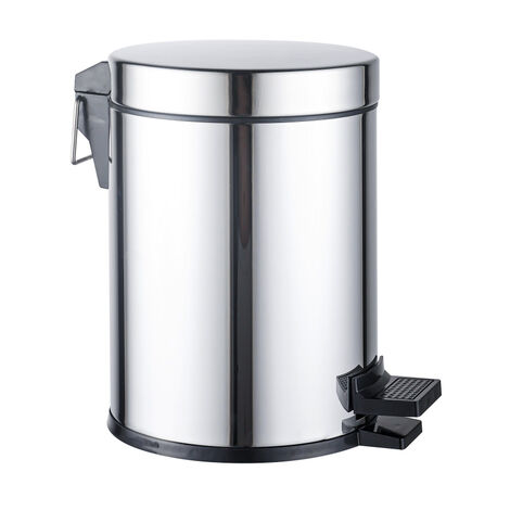 Fortifura Calvi - Poubelle à pédale - 5 litres - ronde - finition chromée
