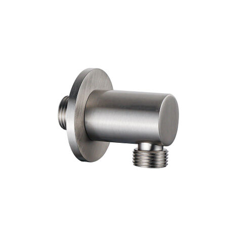 Fortifura Calvi Raccord mural – rosace ronde – finition inox brossé PVD