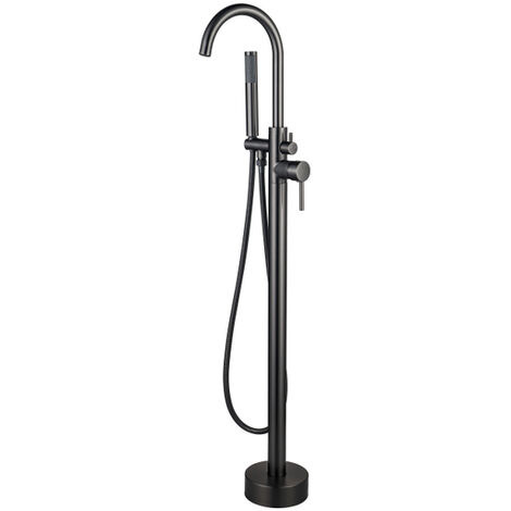 Fortifura Calvi Robinet baignoire sur pied 107.8cm avec douchette Gun metal