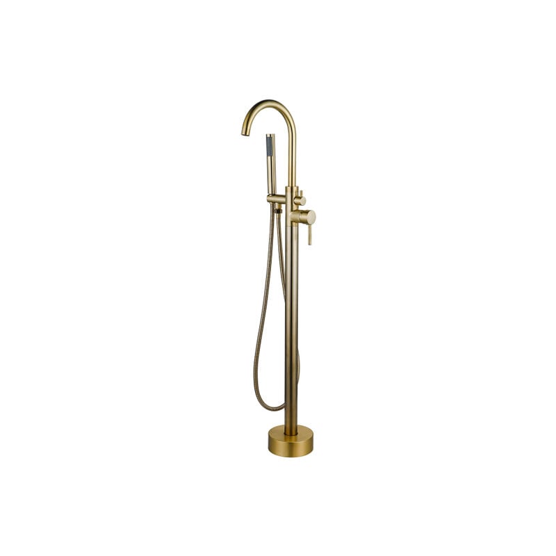 Calvi Robinet baignoire sur pied 107.8cm avec douchette Laiton brossé - Fortifura