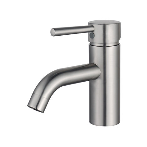 Fortifura Calvi Robinet de lavabo H14.6cm 1 trou à poser Inox brossé