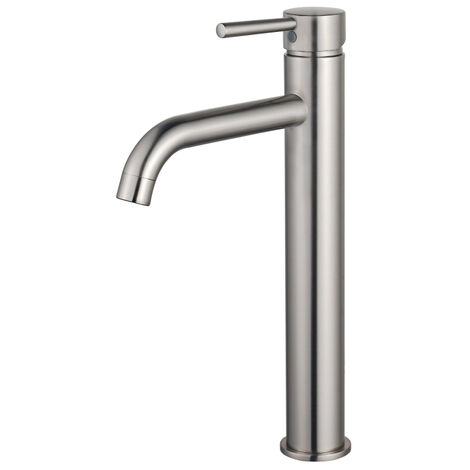 Fortifura Calvi Robinet de lavabo réhaussé H33.1cm à poser Inox brossé