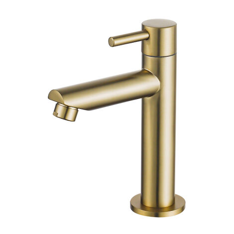 Fortifura Calvi Robinet lave-mains - 14.4cm - à poser - eau froide - Laiton brossé PVD