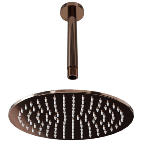 Fortifura Calvi Tête de Douche - 25cm - ronde - bras de plafond 20cm - cuivre