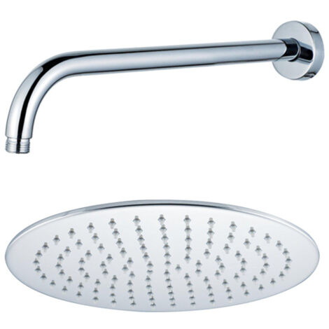 Fortifura Calvi Tête de douche - 30cm - rond - bras mural 35cm - Chrome