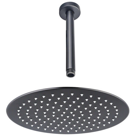 Fortifura Calvi Tête de douche - 30cm - rond - bras plafond 20cm - Gunmetal brossé PVD