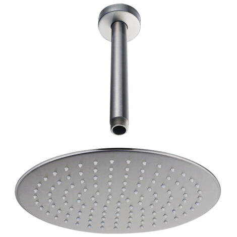 Fortifura Calvi Tête de douche - 30cm - rond - bras plafond 20cm - Inox brossé PVD
