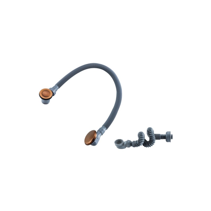 Calvi Vidage de baignoire - avec bonde clic clac - Cuivre brossé - Fortifura