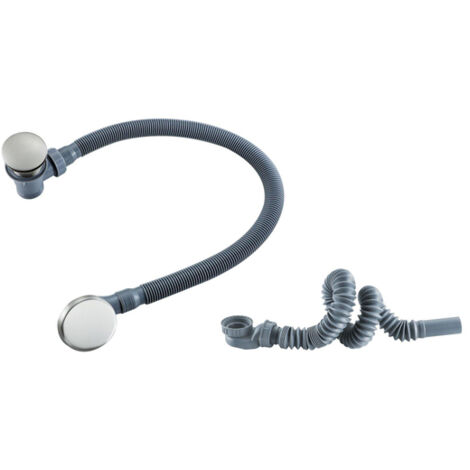 Fortifura Clavi Combinaison vidage baignoire avec bonde clic-clac Inox brossé