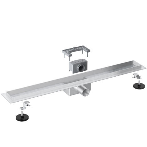 Fortifura Galeria Caniveau de douche 120cm sans caillebotis avec bride de sol acier inoxydable