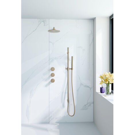 Fortifura Nebbio Ensemble de douche pluie - robinet encastré - élément encastré - barre coulissante - flexible de douche métal - douchette à main