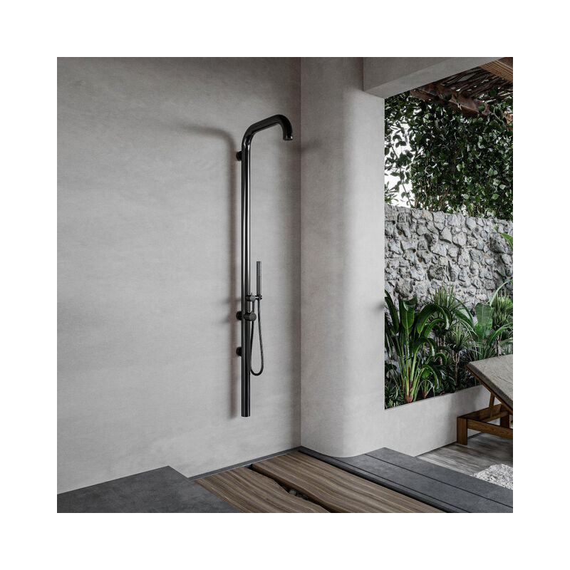 Outdoor Original Douche extérieur - Inox 316 - douchette - modèle mural - Gunmetal - Fortifura