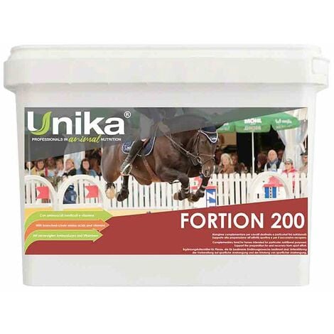 Fortion 200 créatine monohydratée, acides aminés ramifiés, canitine et vitamines pour agoniste de cheval 30 enveloppes x 220g chacune. Linea Unika