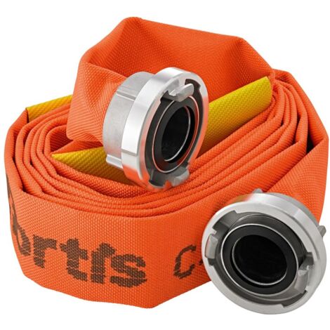 Fortis Bau-/Industrieflach schlauch, orange, C/52mm mit 2 Leckageschiebern, STORZ Kuppl. 20m