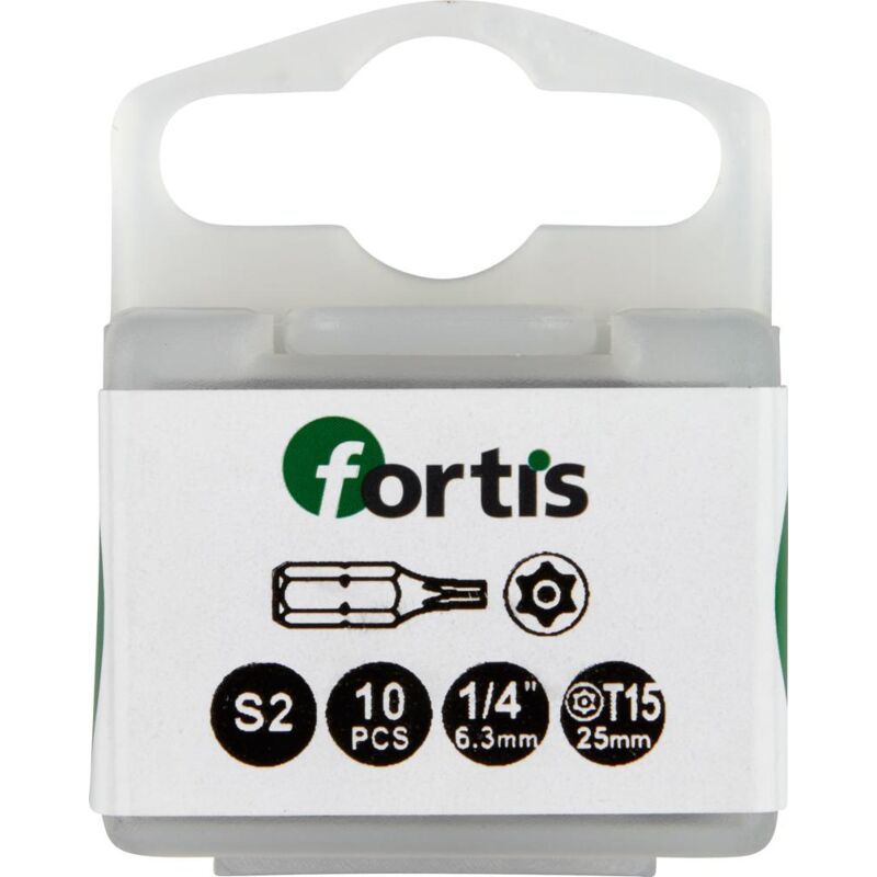 Image of FP - Bit zähhart 1/4' DIN3126 C6,3 T15x25mm mit Bohrung 10er Pack fortis