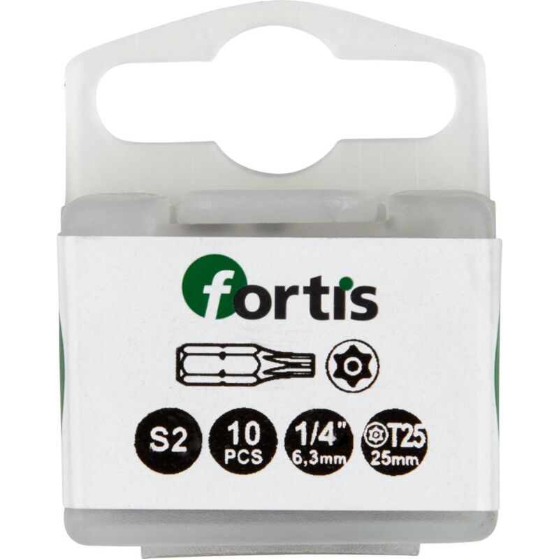Image of FP - Bit zähhart 1/4' DIN3126 C6,3 T25x25mm mit Bohrung 10er Pack fortis