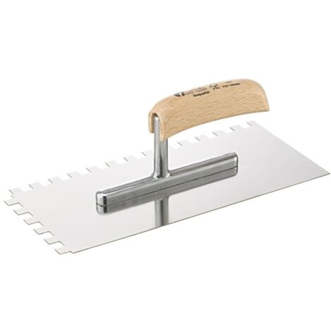 Fortis Glättekelle 280x130mm gezahnt 10x10mm rostfrei