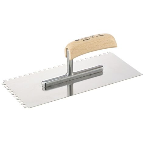 Fortis Glättekelle 280x130mm gezahnt 6x6mm rostfrei