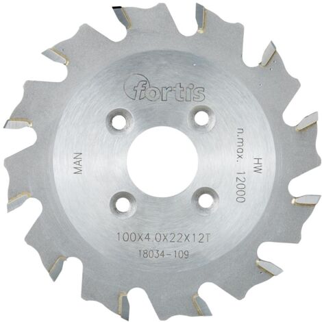 Fortis HW-Lamellen-Nutfräser 100 x 4 x 22 Z12W