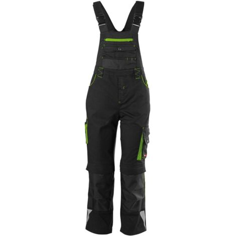 FORTIS Kids Latzhose 24, schw./limegreen,Gr110-116