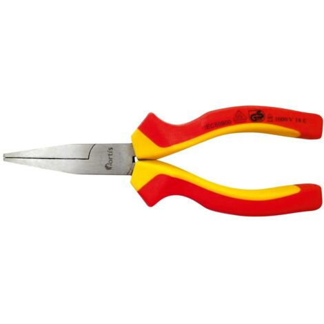 Fortis Langbeckzange VDE 160 mm flache Backen, Mehrkomponenten-Griff