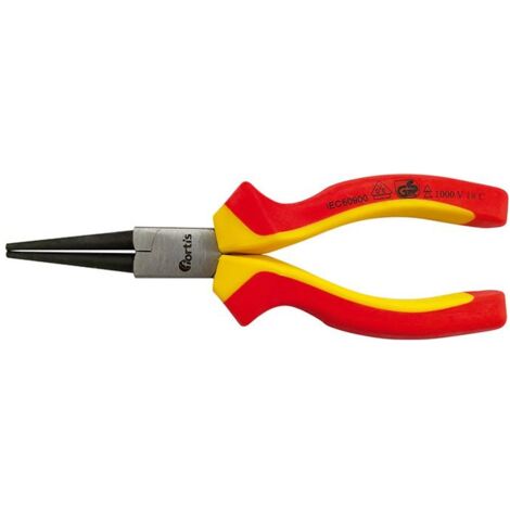 Fortis Langbeckzange VDE 160 mm runde Backen, Mehrkomponenten-Griff
