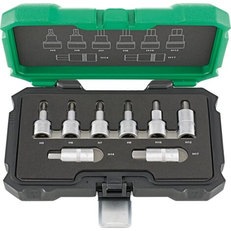 Fortis Schraubendreher-Einsatz-Garnitur 1/2, 8-tlg., 5 - 17 mm Innen6kant