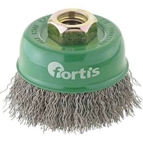 Fortis Topfbürste Edelstahl 80 mm gewellt