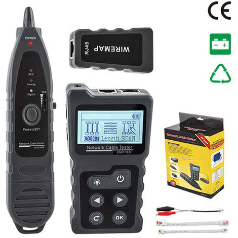 Fortschrittlicher Kabeltester mit Multifunktions-PoE-Draht-Tracker, Netzwerkkabel-Kabeltester für Te Toner, Werkzeugset mit Audio-Sondentasche für LAN CAT5 CAT6 Tracker (keine Batterie)