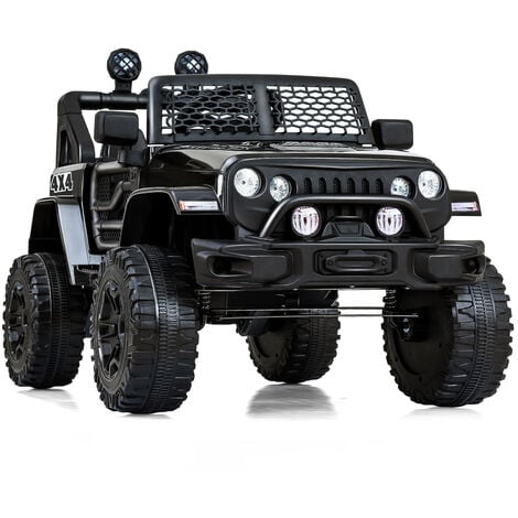 Fortuna lai voiture électrique 12V pour enfants, avec klaxon, feu avant. 3-5 km/h, (Noir)