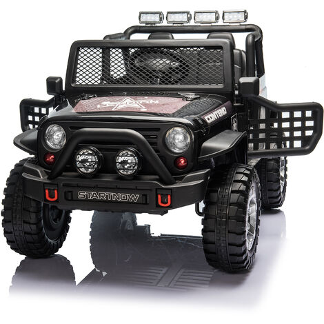 Fortuna lai voiture électrique pour enfants, voiture électrique 2 places pour enfants Avec batterie 12V, moteur 2x45W, télécommande 2.4G, 3 vitesses, lumières LED, klaxon réaliste, musique, radio FM é