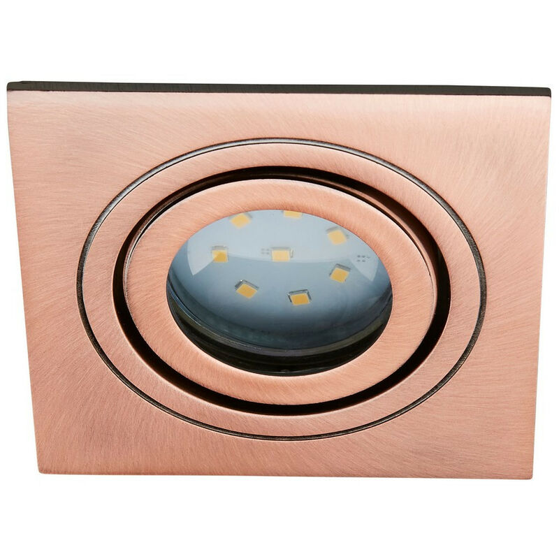 Forum Lighting - Forum Cali Downlight Encastrable Inclinable Carré Cuivre Brossé IP44