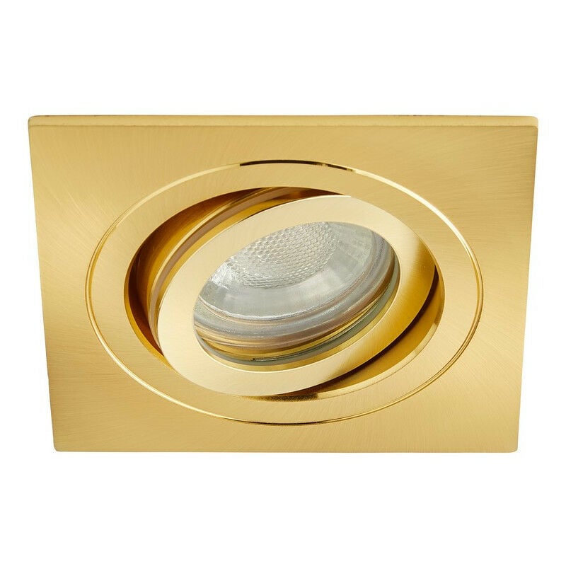 Forum Lighting - Forum Cali Downlight Encastrable Inclinable Carré Laiton Satiné IP65