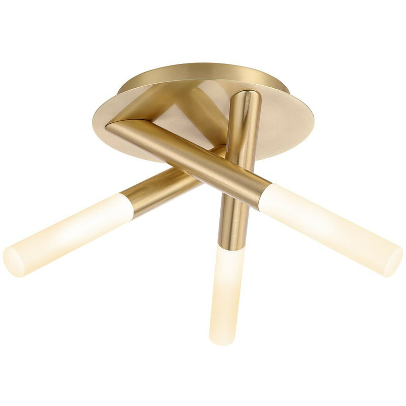 Forum Lighting - Forum Crux Plafonnier de Salle de Bain à 3 Lumières Laiton Satiné IP44