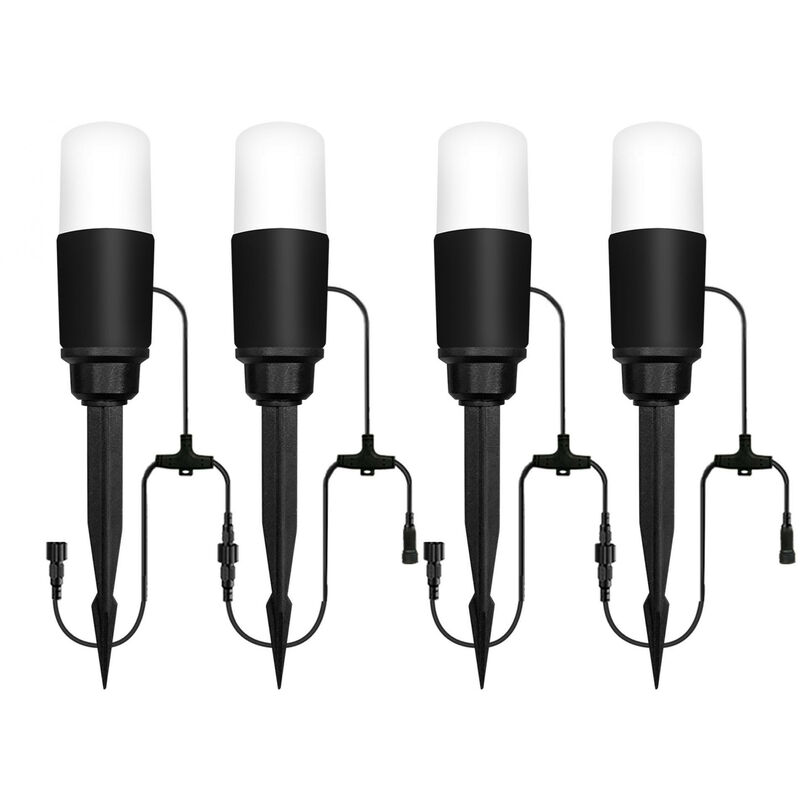 Forum Lighting - Forum Lapin Paquet de 4 piquets extérieurs led 4000k noirs IP65