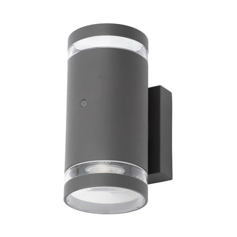 Image of Forum Lighting - Forum Lens Lampada da Parete da Esterno Up Down a 2 Luci Fotocellula Antracite IP44