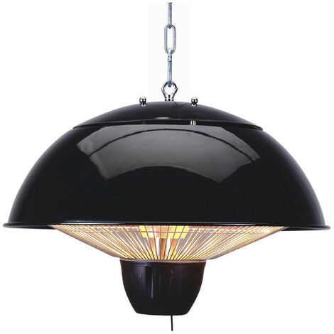 Forum Onyx 2000W Pendant Outdoor Patio Heater Gloss Black IP34