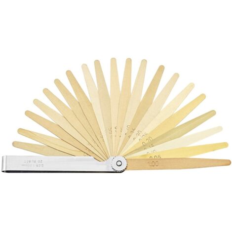 Forum Präzisions-Fühlerlehre aus Messing, 20 Blatt 0,05-1,0 mm